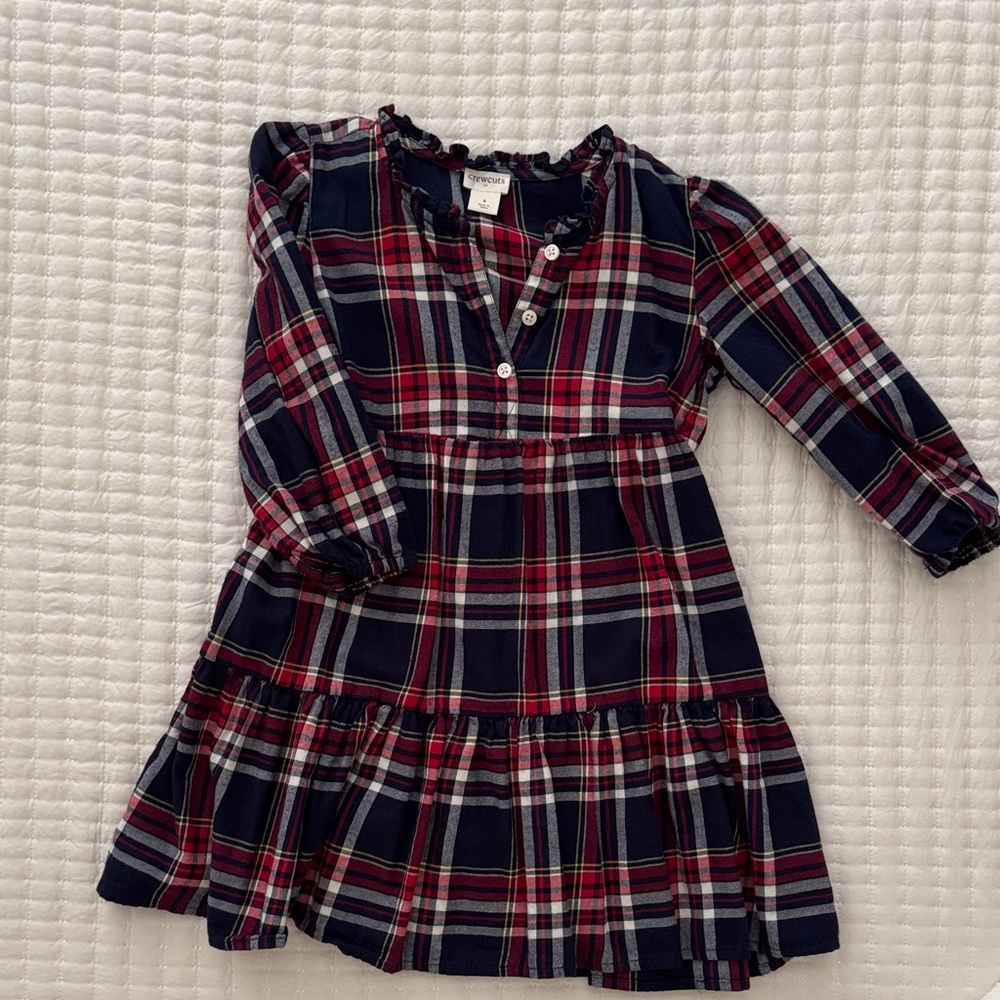 Crewcuts Plaid Dress in Navy and Red